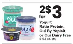 ACME Yogurt Ratio Protein, Oui By Yoplait or Oui Dairy Free offer