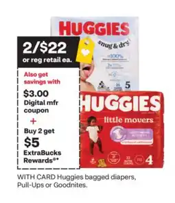 CVS Huggies bagged diapers, Pull-Ups or Goodnites offer