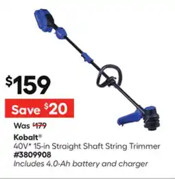 Lowe's 40VV 15-in Straight Shaft String Trimmer offer