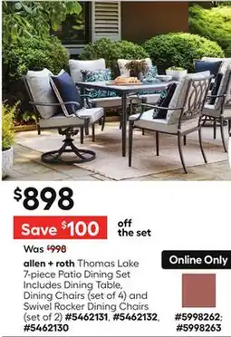 Lowe's Thomas Lake 7-piece Patio Dining Set offer