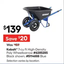 Lowe's 7-cu ft High-Density Poly Wheelbarrow offer