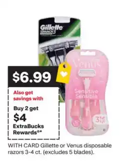 CVS Gillette or Venus disposable razors 3-4 ct offer