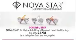 Boscov's NOVA STAR 1/10 cttw. Lab Grown Diamond Heart Stud Earrings offer