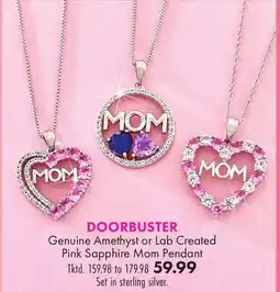 Boscov's Genuine Amethyst or Lab Created Pink Sapphire Mom Pendant offer