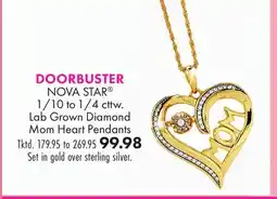 Boscov's NOVA STAR 1/10 to 1/4 cttw. Lab Grown Diamond Mom Heart Pendants offer