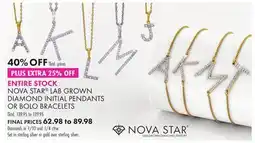 Boscov's NOVA STAR LAB GROWN DIAMOND INITIAL PENDANTS OR BOLO BRACELETS offer
