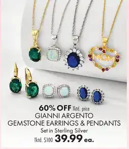 Boscov's GIANNI ARGENTO GEMSTONE EARRINGS & PENDANTS Set offer