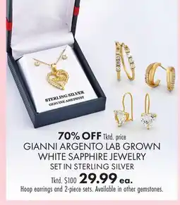 Boscov's GIANNI ARGENTO LAB GROWN WHITE SAPPHIRE JEWELRY SET offer