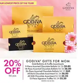 Boscov's GODIVA GIFTS FOR MOM offer