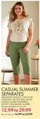 Boscov's CASUAL SUMMER SEPARATES offer