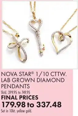 Boscov's NOVA STAR 1/10 CTTW. LAB GROWN DIAMOND PENDANTS offer