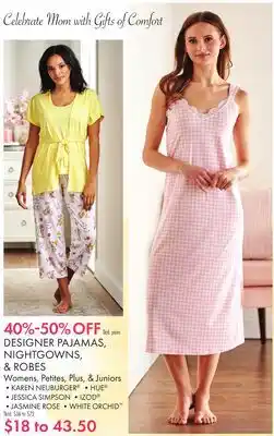 Boscov's DESIGNER PAJAMAS, NIGHTGOWNS, & ROBES offer
