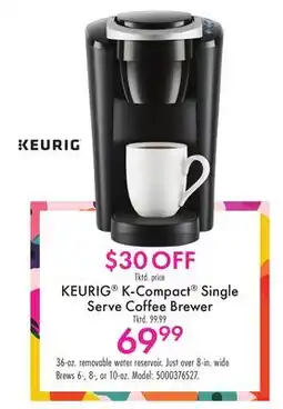 Boscov's KEURIG K-Compact Single Serve Coffee Brewer offer