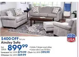 Boscov's Ainsley Sofa offer