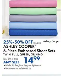 Boscov's ASHLEY COOPER 6-Piece Embossed Sheet Sets offer