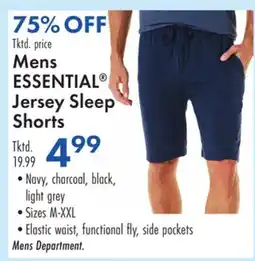 Boscov's Mens ESSENTIAL Jersey Sleep Shorts offer