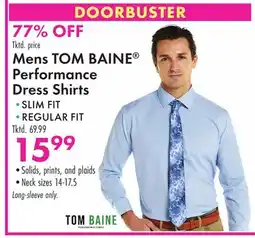 Boscov's Mens TOM BAINE Performance Dress Shirts offer