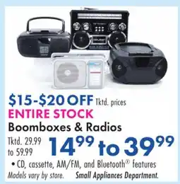 Boscov's Boomboxes & Radios offer