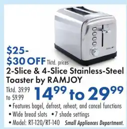 Boscov's 2-Slice & 4-Slice Stainless-Steel Toaster by RAMJOY offer