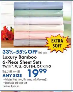 Boscov's Luxury Bamboo 6-Piece Sheet Sets offer