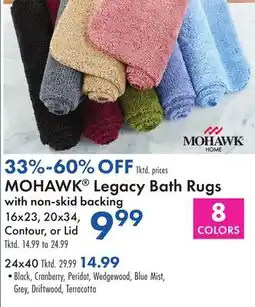 Boscov's MOHAWK Legacy Bath Rugs with non-skid backing offer