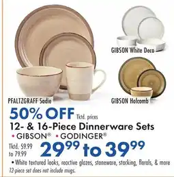 Boscov's 12- & 16-Piece Dinnerware Sets offer