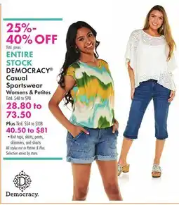 Boscov's DEMOCRACY Casual Sportswear Womens & Petites offer