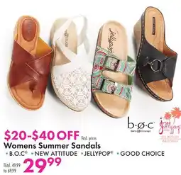 Boscov's Womens Summer Sandals offer