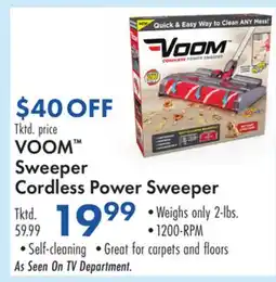 Boscov's VOOM Sweeper Cordless Power Sweeper offer