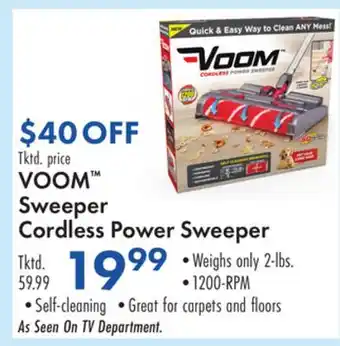Boscov's VOOM Sweeper Cordless Power Sweeper offer