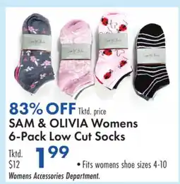 Boscov's SAM & OLIVIA Womens 6-Pack Low Cut Socks offer