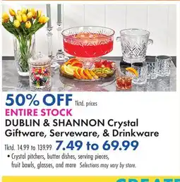 Boscov's DUBLIN & SHANNON Crystal Giftware, Serveware, & Drinkware offer
