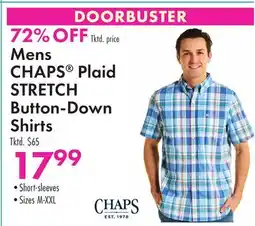 Boscov's Mens CHAPS Plaid STRETCH Button-Down Shirts offer