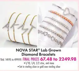 Boscov's NOVA STAR Lab Grown Diamond Bracelets offer