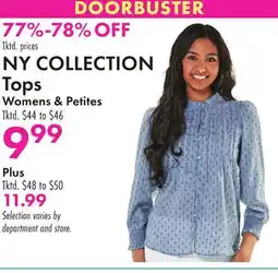 Boscov's NY COLLECTION Tops Womens & Petites offer