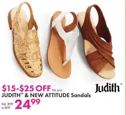 Boscov's JUDITH & NEW ATTITUDE Sandals offer