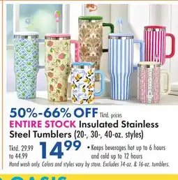 Boscov's Insulated Stainless Steel Tumblers offer