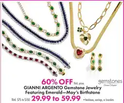 Boscov's GIANNI ARGENTO Gemstone Jewelry Featuring Emerald—May's Birthstone offer