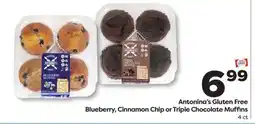 Weis Markets Antonina's Gluten Free Blueberry, Cinnamon Chip or Triple Chocolate Muffins offer