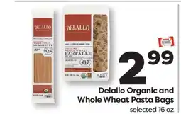 Weis Markets Delallo Organic and Whole Wheat Pasta Bags offer