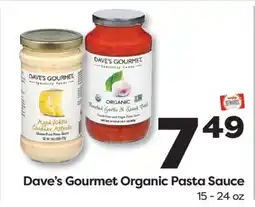 Weis Markets Dave's Gourmet Organic Pasta Sauce offer