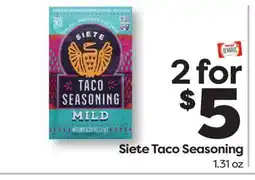 Weis Markets Siete Taco Seasoning offer