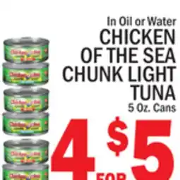 C Town CHICKEN OF THE SEA CHUNK LIGHT TUNA offer