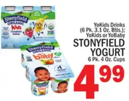 C Town STONYFIELD YOGURT 6 Pk. 4 Oz. Cups offer