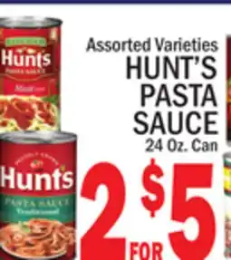 C Town HUNT'S PASTA SAUCE offer