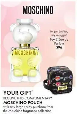 Boscov's GIFT Moschino fragrance collection offer