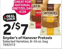 Stop&Shop Snyder's of Hanover Pretzels offer