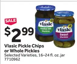 Stop&Shop Vlasic Pickle Chips or Whole Pickles offer