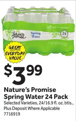 Stop&Shop Nature's Promise Spring Water offer