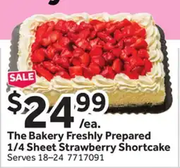 Stop&Shop The Bakery Freshly Prepared 1/4 Sheet Strawberry Shortcake offer